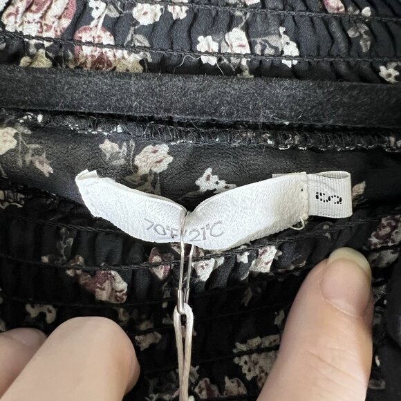 70/21 Dress Womens Size Small Chiffon Floral‎ print Cut Out long sleeve NWT Boho - Picture 7 of 11